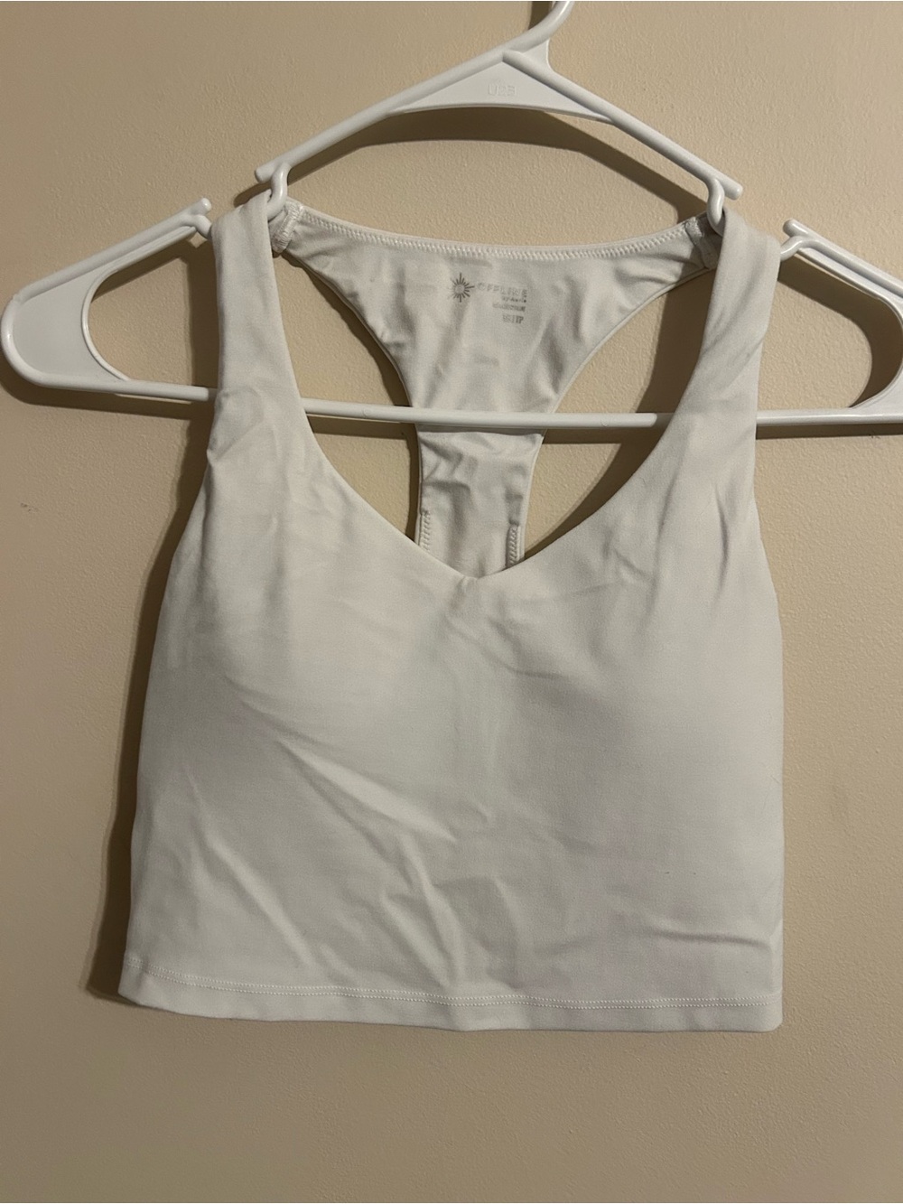 Aerie White Racerback Cropped bra top